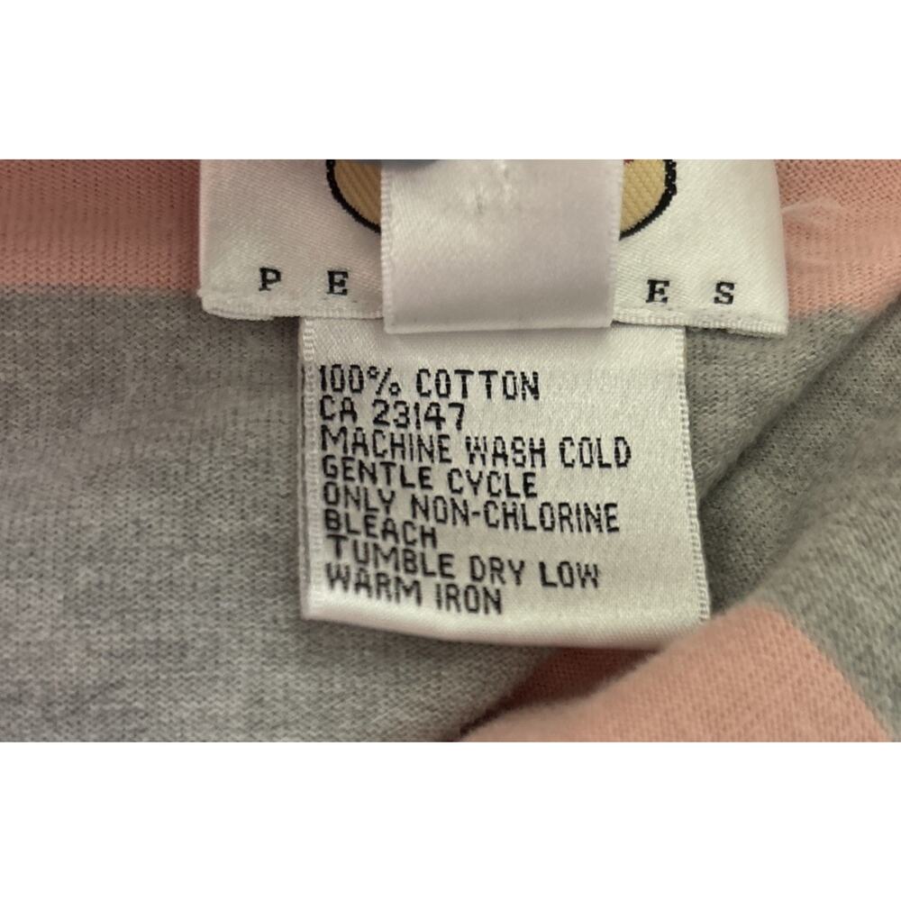 Vintage Talbots Petites Size P/XS Pink Gray Striped Rugby Shirt Preppy Top Y2K - Picture 6 of 6
